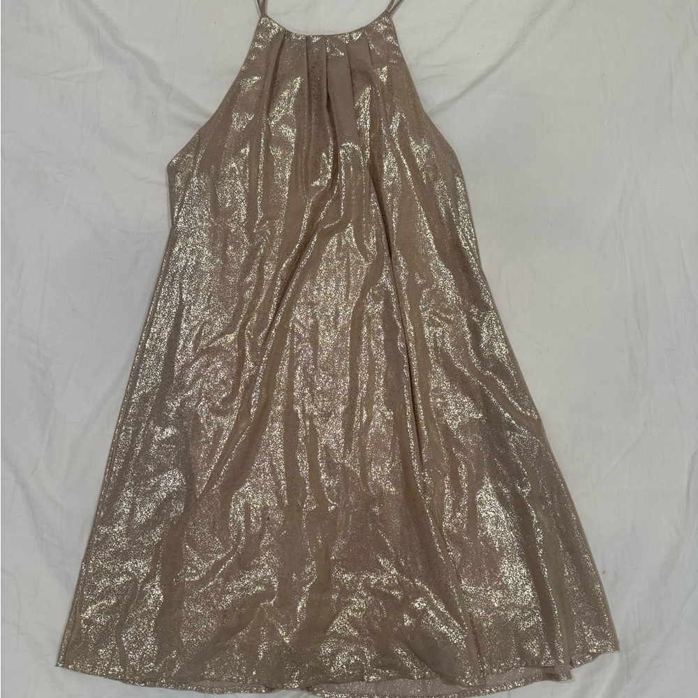 Shimmering Gold Halter Dress